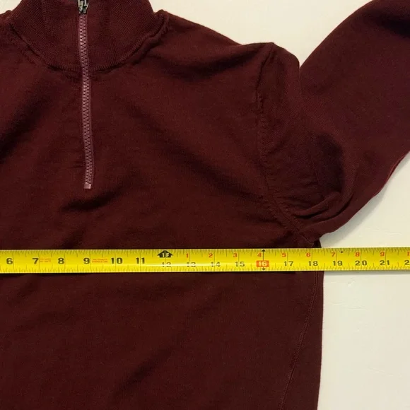 HUGO BOSS Porsche Borselli 1/4 Zip Mock Neck Wool Sweater Mens Small Lightweight